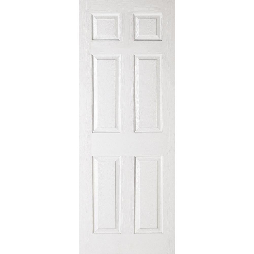 Photograph of Textured White Primed 6 Panel Moulded Internal Door 1981mm x 838mm x 35mm