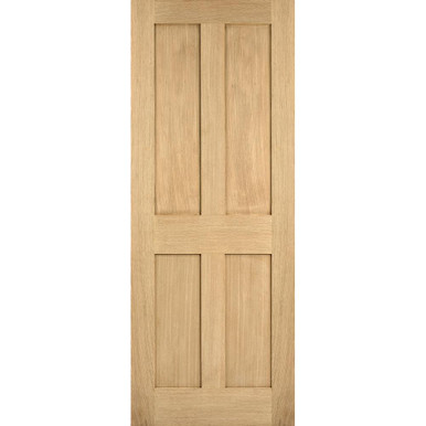 London Oak Unfinished 4 Panel Internal FD30 Fire Door 1981mm x 838mm x 44mm product image