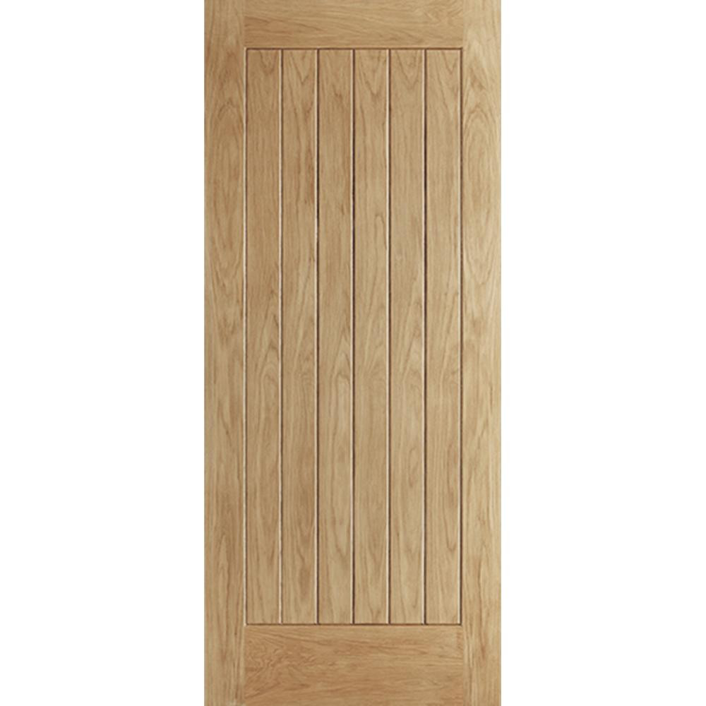Photograph of Norfolk Oak Unfinished Vertical 5 Panel External Door 1981mm x 838mm x 44mm
