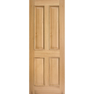 Further photograph of Regency Oak Unfinished 4 Panel Internal Door 2040mm x 726mm x 40mm