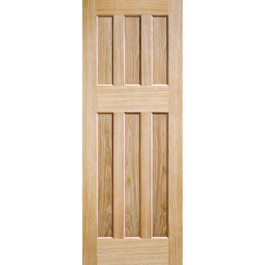 DX 60s Oak Unfinished 6 Panel Internal FD30 Fire Door 1981mm x 686mm x 44mm product image