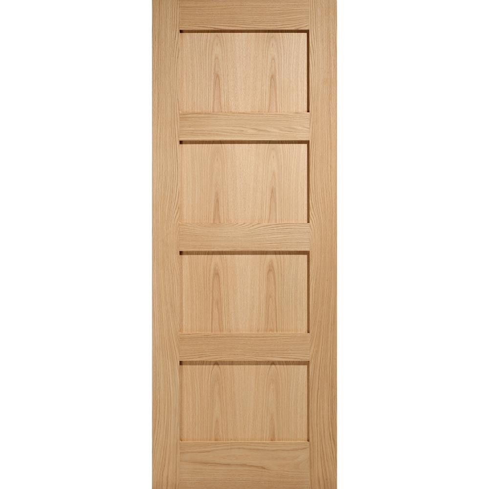 Photograph of Shaker Oak Unfinished 4 Panel Internal Door 2040mm x 726mm x 40mm