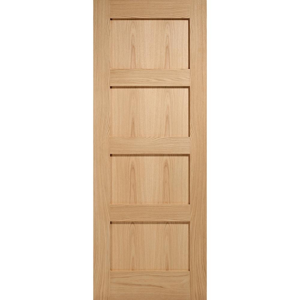 Photograph of Shaker Oak Unfinished 4 Panel Internal Door 2040mm x 826mm x 40mm