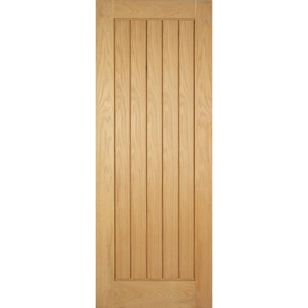 Photograph of Mexicano Oak Unfinished Vertical 5 Panel Internal FD30 Fire Door 1981mm x 762mm x 44mm