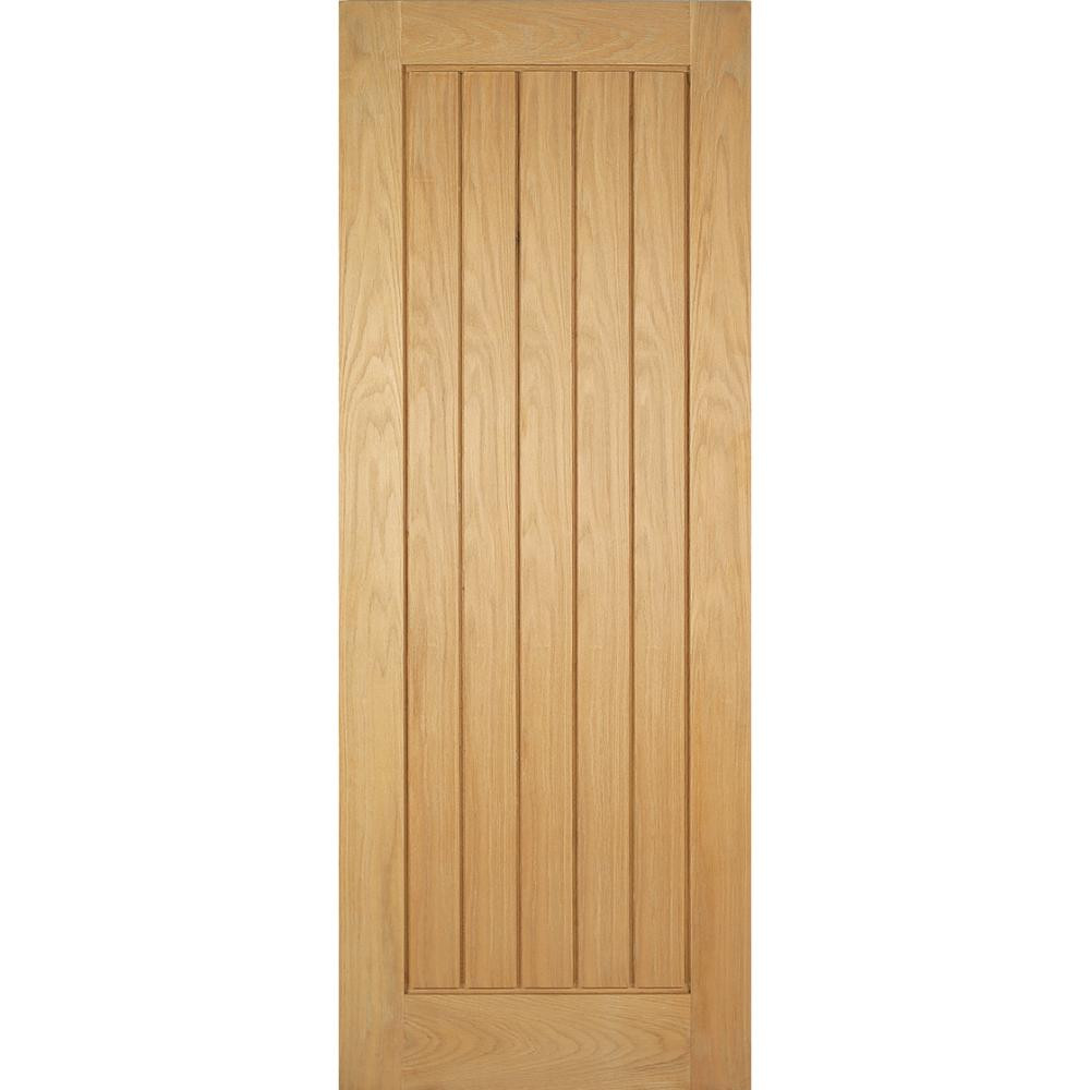 Photograph of Mexicano Oak Unfinished Vertical 5 Panel Internal Door 1981mm x 838mm x 35mm