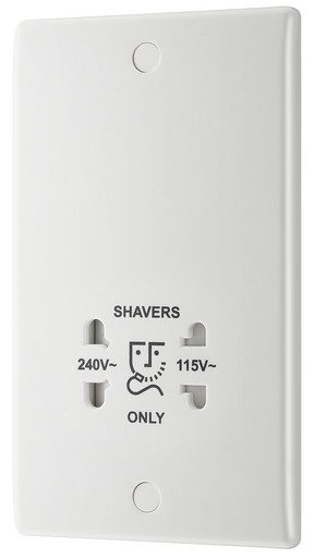 Further photograph of WHITE NEXUS 115/240V DUAL VOLTAGE SHAVER SOCKET