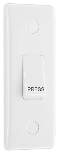 WHITE NEXUS 10AX 1GANG 2WAY RET MARK PRESS SWITCH product image