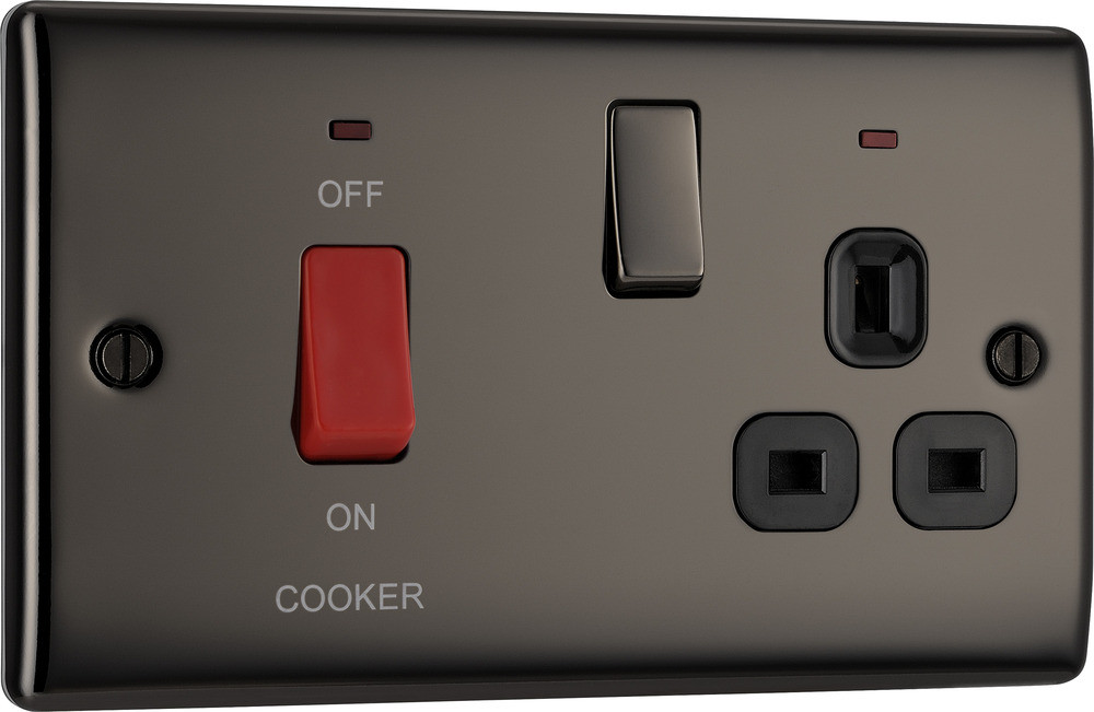 Photograph of BLACK NICKEL 45A COOKER SWITCH + NEON