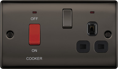 Further photograph of BLACK NICKEL 45A COOKER SWITCH + NEON