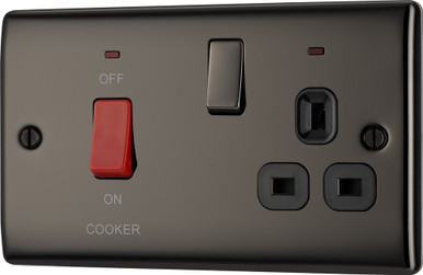 Further photograph of BLACK NICKEL 45A COOKER SWITCH + NEON