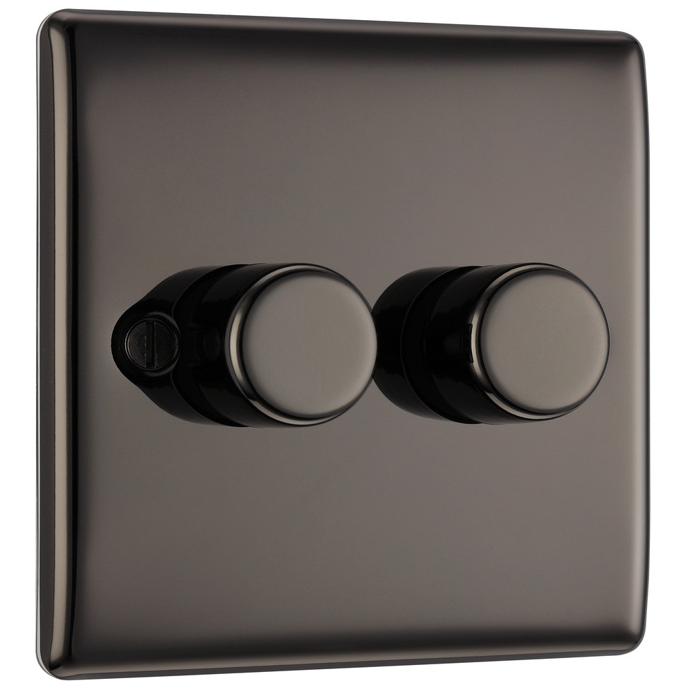 Photograph of BLACK NICKEL 2GANG 2WAY DIMMER SWITCH