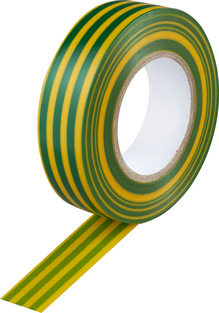 Photograph of YELLOW/GREEN ELECTRICAL TAPE 20MTR REEL