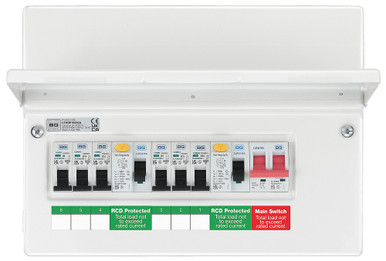 Further photograph of 6 WAY CONSUMER UNIT FULLY POPULATED