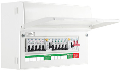 Further photograph of 10 WAY CONSUMER UNIT FULLY POPULATED