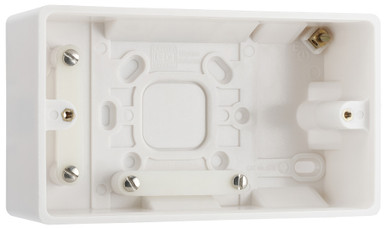 White Nexus 2 Gang Surface Box, 50mm product image