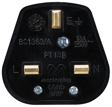 Further photograph of 13A PLUG 13A FUSED BLACK PLUG