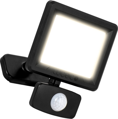 ECO FLOODLIGHT IP65 BLACK C/W PIR 1M CABLE