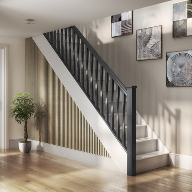 Cheshire Mouldings Dark Grey Acoustic Slat Wall Panel 2400mm x 605mm x 22mm product image