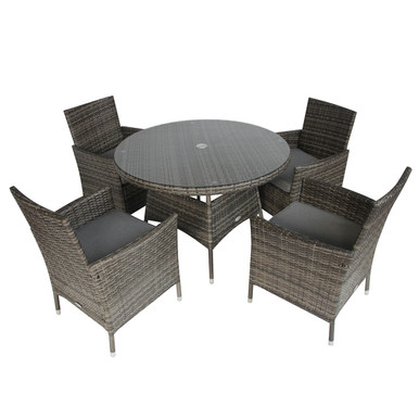 Charles Bentley 4 Piece Rattan Dining Set Grey product image