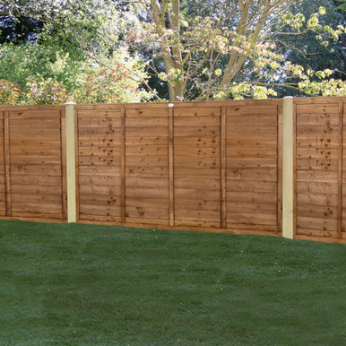 6ft x 4ft (1.83m x 1.22m) Brown Pressure Treated Superlap Fence Panel - Pack of 3 (Home Delivery) product image