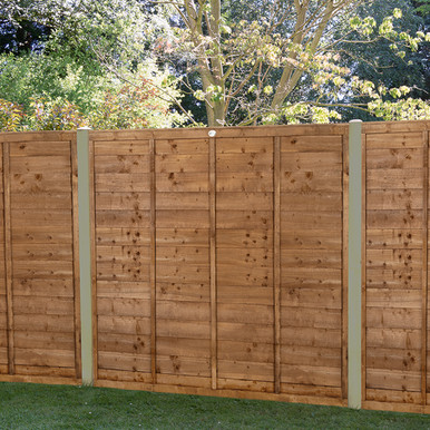 6ft x 5ft (1.83m x 1.52m) Brown Pressure Treated Superlap Fence Panel - Pack of 3 (Home Delivery) product image