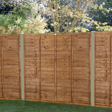 6ft x 6ft (1.83m x 1.83m) Brown Pressure Treated Superlap Fence Panel - Pack of 3 (Home Delivery) product image