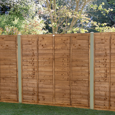 6ft x 5'6ft (1.83m x 1.68m) Brown Pressure Treated Superlap Fence Panel - Pack of 20 (Home Delivery) product image