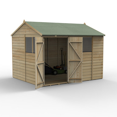 Beckwood 10x8 Reverse Apex Shed - 4 Windows - Double Door (Home Delivery) product image