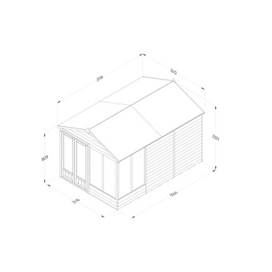 Further photograph of 4LIFE Apex Summerhouse 8x12 - Double Door - 6 Window (Home Delivery)