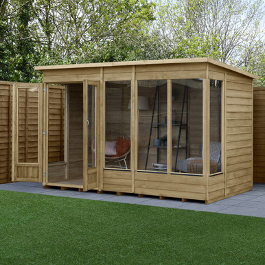 Further photograph of 4LIFE Pent Summerhouse 10x6 - Double Door - 5 Window (Home Delivery)