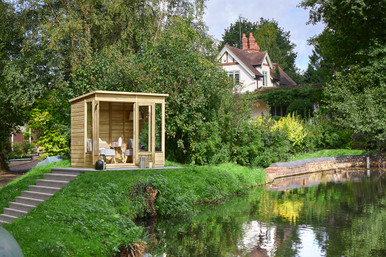 Beckwood Pent Summerhouse 8x6 - Double Door - 4 Windows (Installed) product image