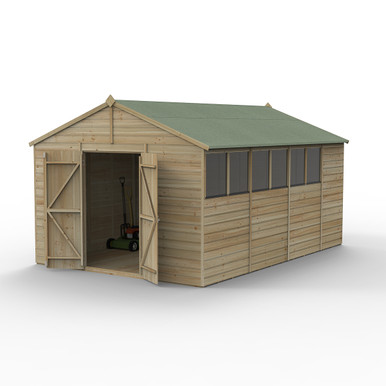 Beckwood 10x15 Apex Shed - 6 Windows - Double Door (Installed) product image
