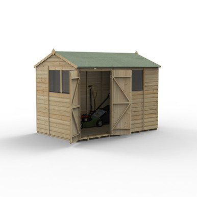 Beckwood 10x6 Reverse Apex Shed - 4 Windows - Double Door (Installed) product image