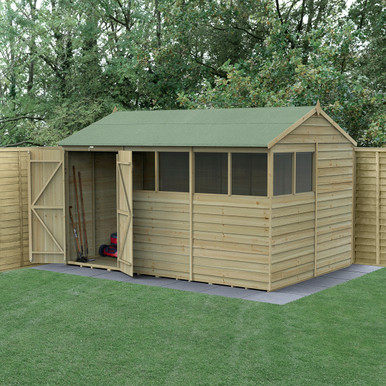 4LIFE Reverse Apex Shed 12x8 - Double Door - 6 Windows (Home Delivery) product image