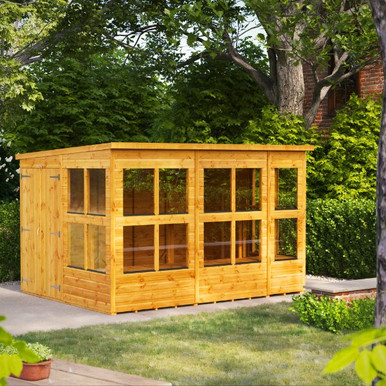 10x8 Power Pent Potting Shed Double Doors product image