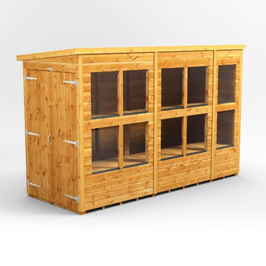 10x4 Power Pent Potting Shed, Double Doors product image