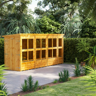 14x4 Power Pent Potting Shed, Double Doors product image