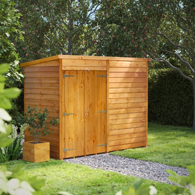 8x4 Power Overlap Pent, No Windows, Double Doors product image