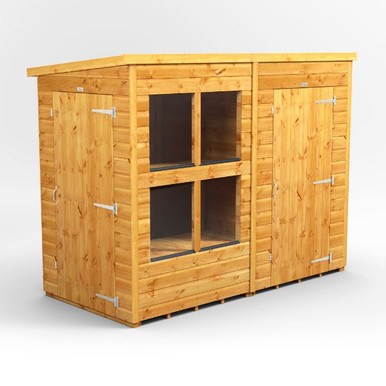 8x4 Power Pent Potting Shed Combi (includes 4ft Side Store) product image