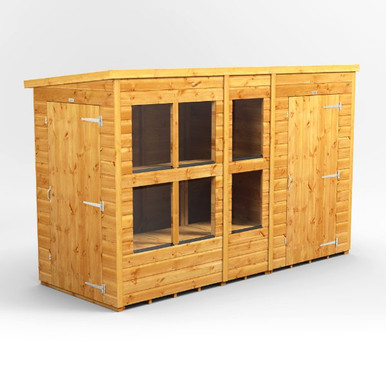 10x4 Power Pent Potting Shed Combi (includes 4ft Side Store) product image