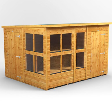 10x8 Power Pent Potting Shed Combi (includes 4ft Side Store) product image