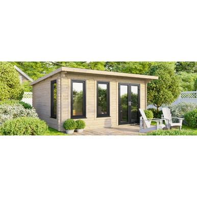 16x12 Power Pent Log Cabin, Doors to the Right - 44mm product image