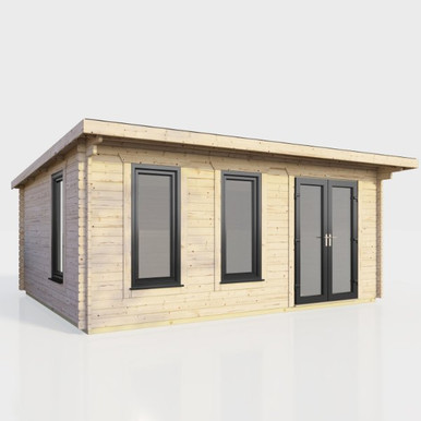 18x12 Power Pent Log Cabin, Doors to the Right - 44mm product image