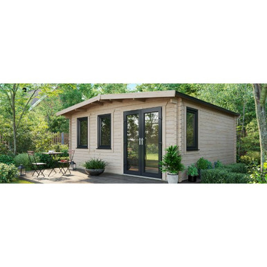 16x16 Power Chalet Log Cabin, Doors to the Right - 44mm product image