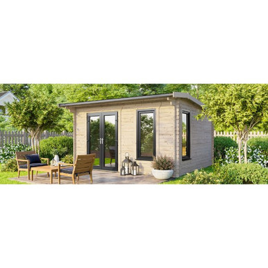 14x10 Power Apex Log Cabin, Doors to the Left - 44mm product image