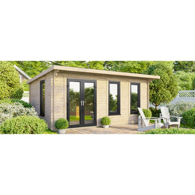 18x10 Power Pent Log Cabin, Doors to the Left - 44mm product image