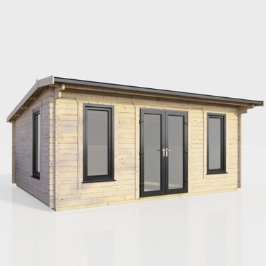 18x12 Power Apex Log Cabin, Doors Central - 44mm product image