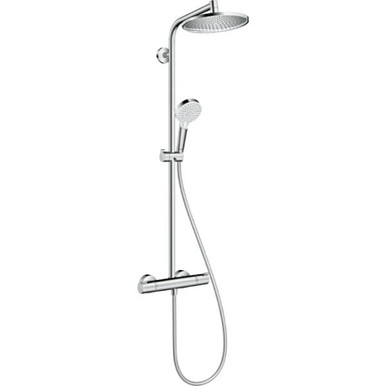 Hansgrohe Crometta S 240 Showerpipe, Chrome, Rain Shower, 10bar Pressure, Includes Rinsable Strainer product image