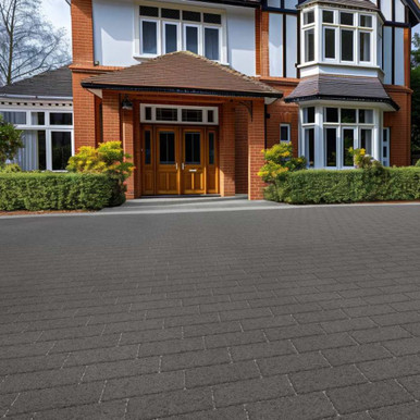 Further photograph of Marshalls Modal X Priora Textured Block Paving 200 x 100 x 60 Charcoal Granite Grey