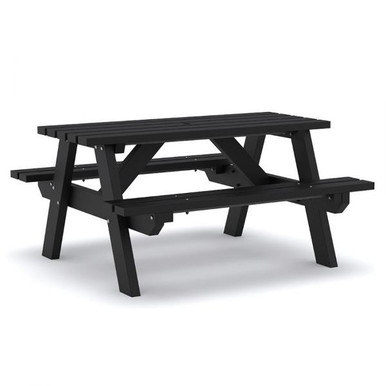 Plaswood Recycled Plastic Table Set, Black/Grey, 1200 x 1200 x 730mm product image